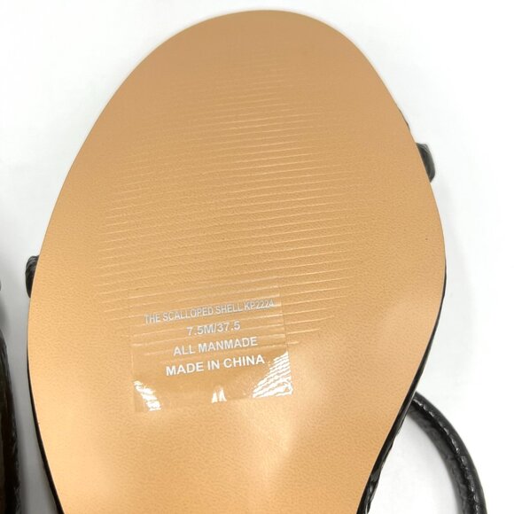 Katy Perry Womens Size 7.5 The Scalloped Gold Shell Heels Sandals Shoes - Picture 10 of 13